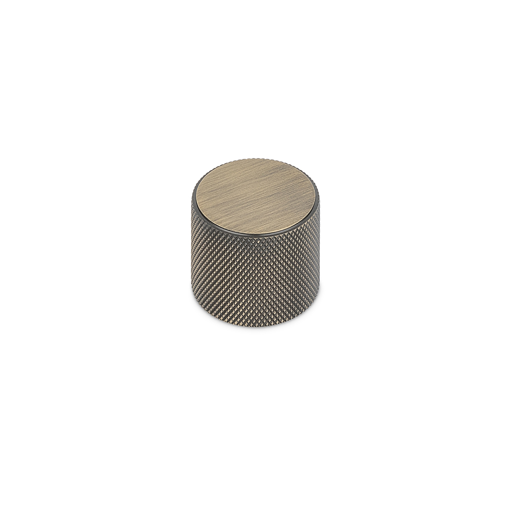 FENDER KNURLED, Round Knob, Antique Brass